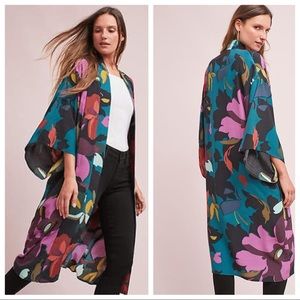 NWOT Maeve Purple Floral Kimono Anthropologie Size Small / Medium